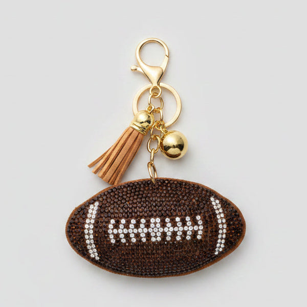 Football Rhinestone Keychain