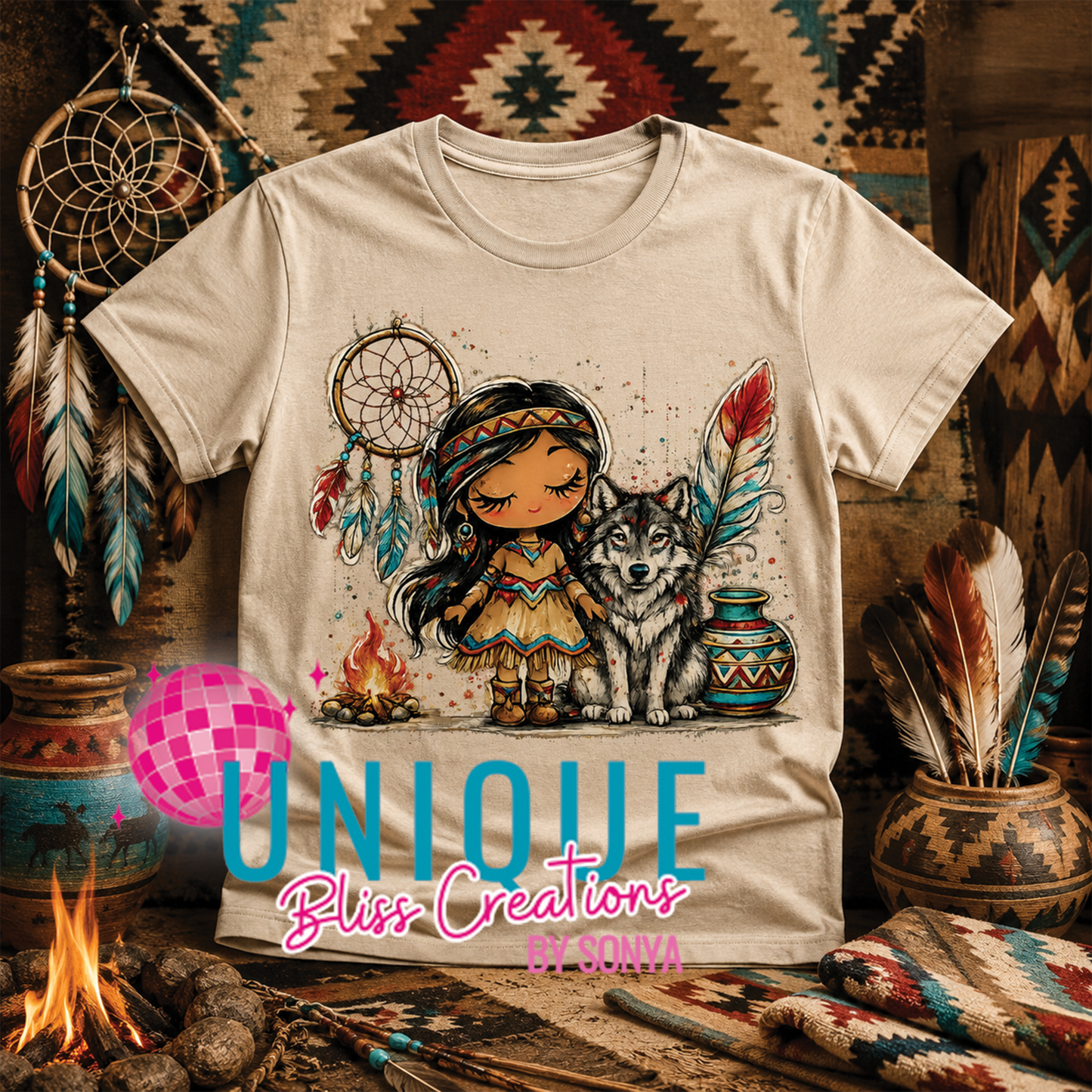 Native Inspired Girl Wolf
