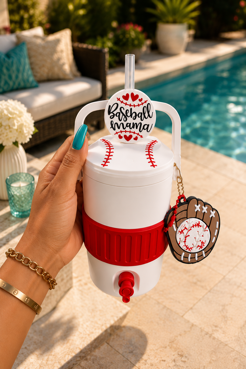 Baseball Mama Can Cooler