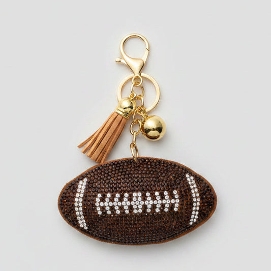 Football Rhinestone Keychain