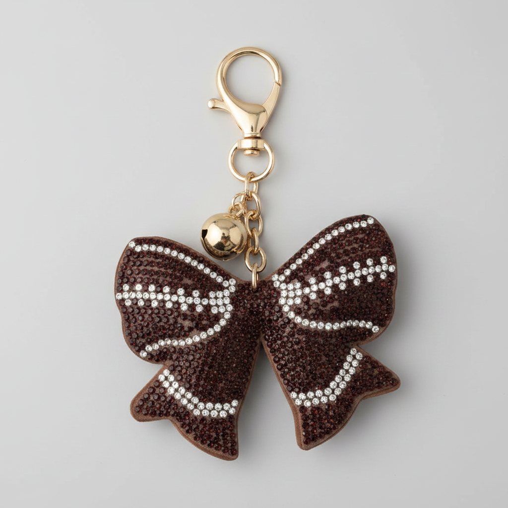 Football Bow Keychain