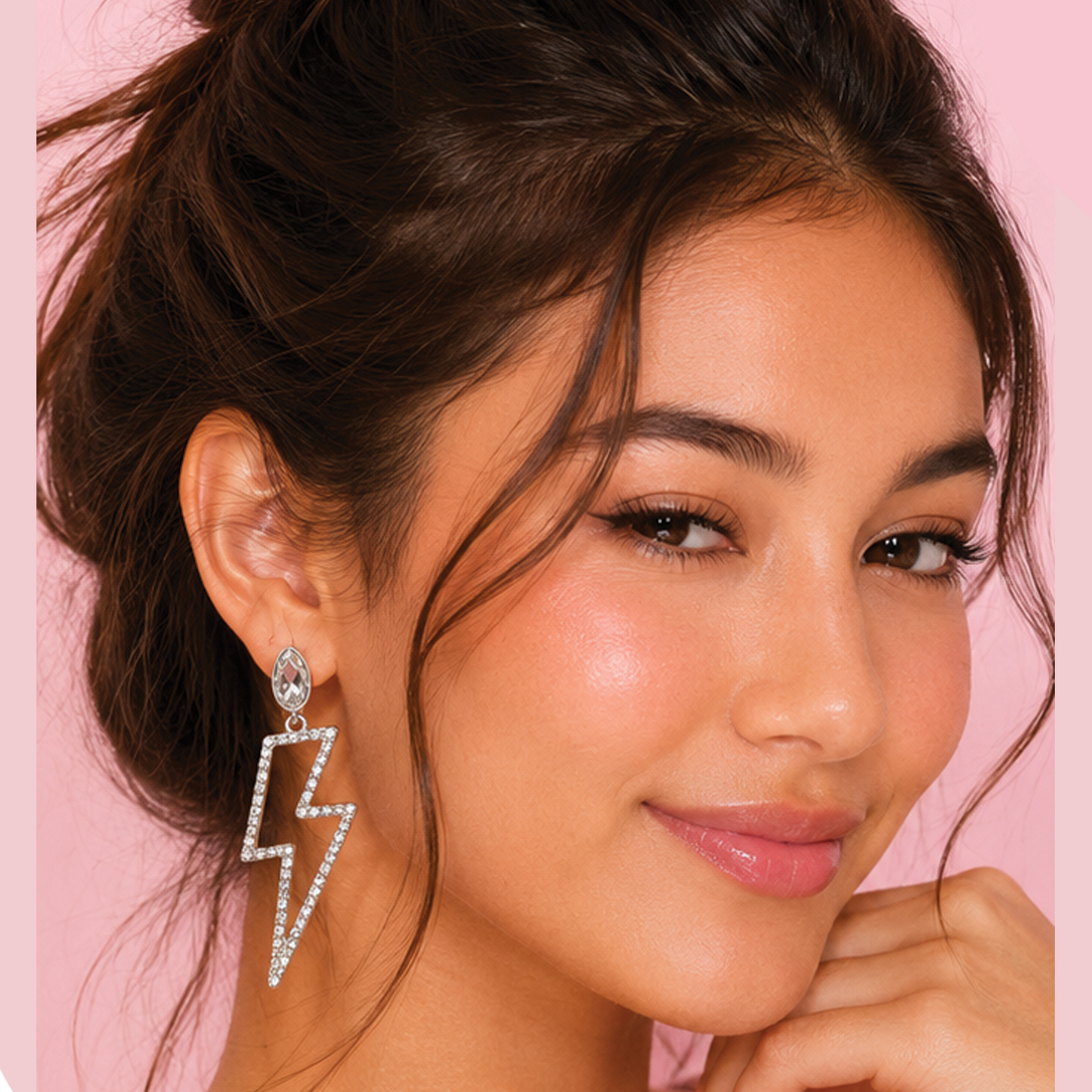 Silver Rhinestone Lightning